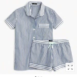 J. Crew striped pajama set in end on end cotton